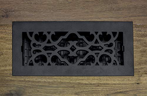 Decor Grates AC408-BLK Victorian Floor Register 4 x 8 Inches Cast Iron Black - Image 2