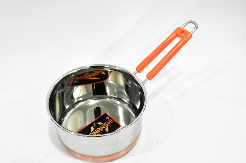 Sonanshi Sonanshi Stainless Steel Sauce Pan/Milk Pan/Tea Pan Combo Set, 1, 1.5, 2 L, 3 Piece (Multicolor)  - Image 2