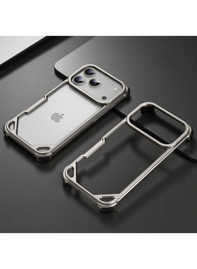 general Suitable for iPhone 17ProMax/17Pro metal frame hollow mobile phone case anti-fall protective cover - Image 2