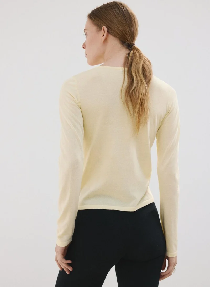 MANGO Knitted Button Cardigan