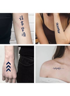 Dopetattoo 13 Sheets Lasting 1-2 Weeks Temporary Tattoo Words Word Tattoos Tattoo Letters Letter Tattoos Semi Permanent Tattoo Quote Tattoo Temporary Tattoos Realistic Fake Tattoos for Women Men  - Image 3