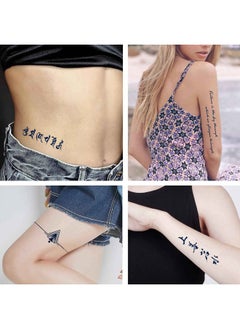 Dopetattoo 13 Sheets Lasting 1-2 Weeks Temporary Tattoo Words Word Tattoos Tattoo Letters Letter Tattoos Semi Permanent Tattoo Quote Tattoo Temporary Tattoos Realistic Fake Tattoos for Women Men  - Image 4