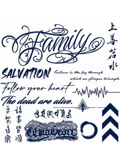Dopetattoo 13 Sheets Lasting 1-2 Weeks Temporary Tattoo Words Word Tattoos Tattoo Letters Letter Tattoos Semi Permanent Tattoo Quote Tattoo Temporary Tattoos Realistic Fake Tattoos for Women Men  - Image 1