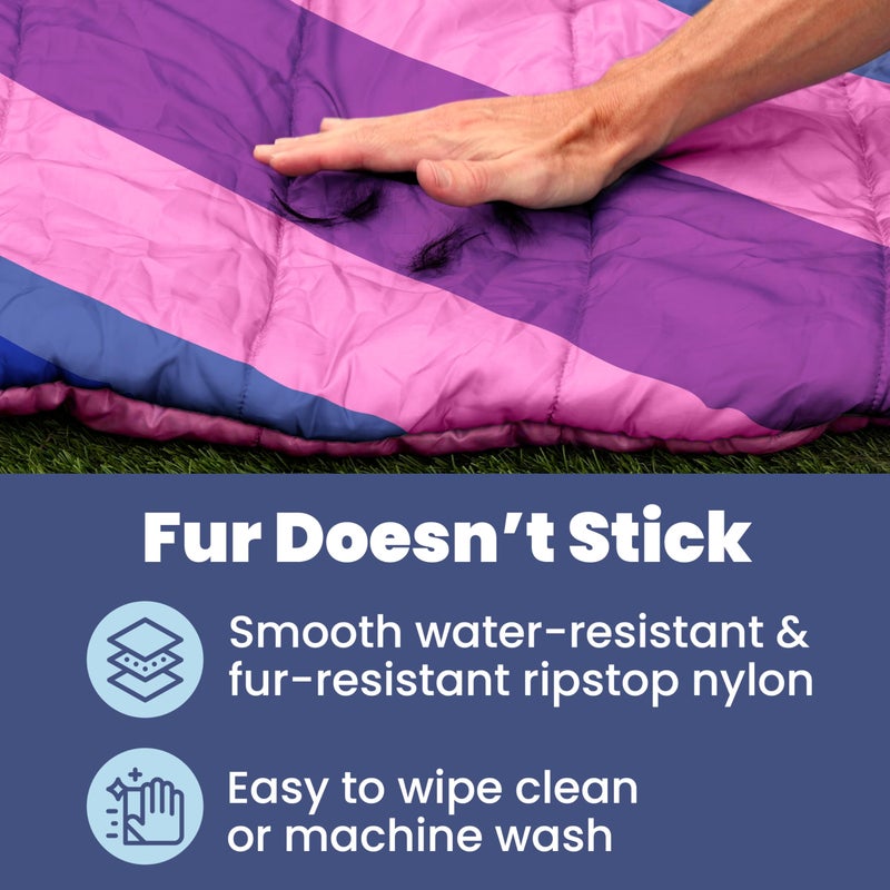 rubyloo Travel Dog Bed (42" x 30")- Foldable & Packable for Travel, Road Trip, Campingâ€“ Lightweight, Water Resistant & Cozy with Soft Paddingâ€“ Compact, Portable & Machine Washableâ€“ Large & Small Breeds: Pink - Image 3