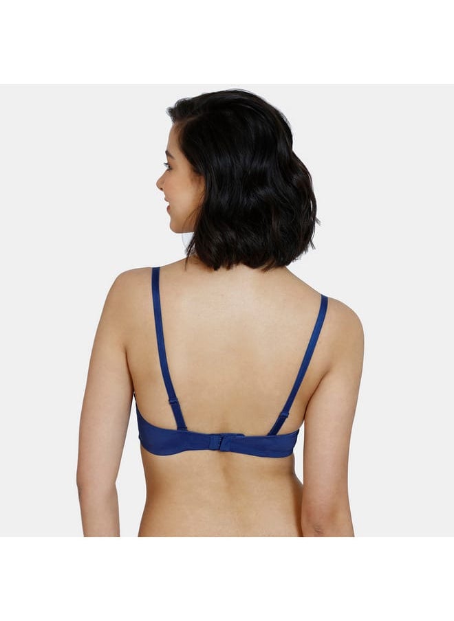 zivame Zivame Solid Padded T-shirt Bra with Hook and Eye Closure  - Image 2
