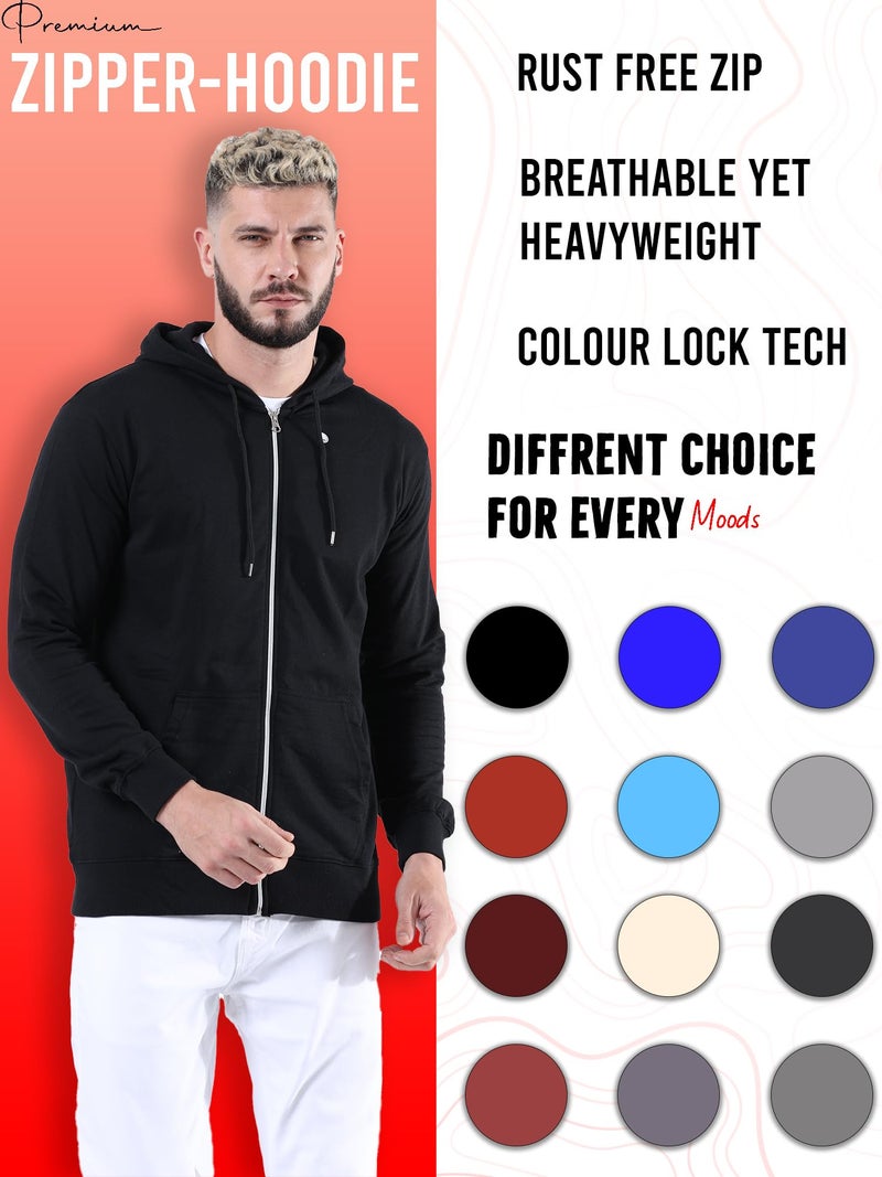 fanideaz Mens Cotton Solid Hooded Regular Sweatshirt_BR_XL_Brown - Image 5