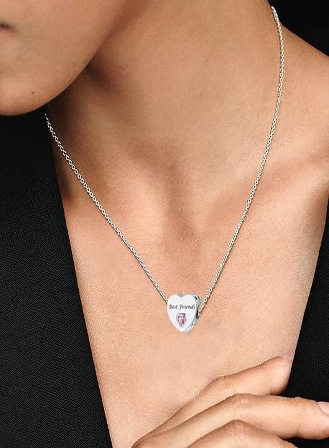 OutstandLong Best Friend Charm Compatible With Pandora Charms Bracelets Heart Pink Crystal Charm - Image 4