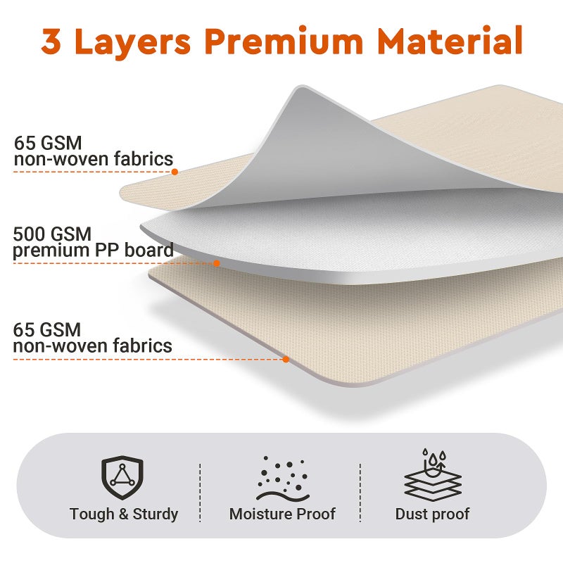 StorageTastic 4 Pack Bed Sheet Closet Organizers and Storage,Sturdy Foldable Storage Containers with Window and Label,Storage and Organization for Bedding Sheets,Duvet Covers,Blankets (Beige) - Image 3