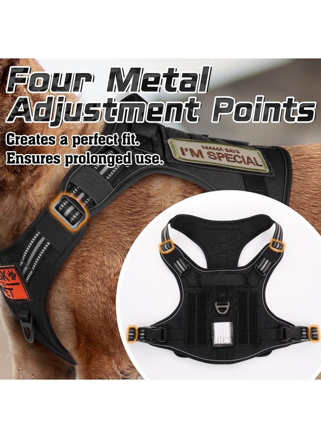 رابيتجو تسخير تكتيكي للكلاب الكبيرة من rabbitgoo، سترة خدمة عسكرية بدون سحب مع مقبض وحزام مولي، تحكم سهل للتدريب على المشي، أحزمة عاكسة قابلة للتعديل، أسود، مقاس كبير - Image 2