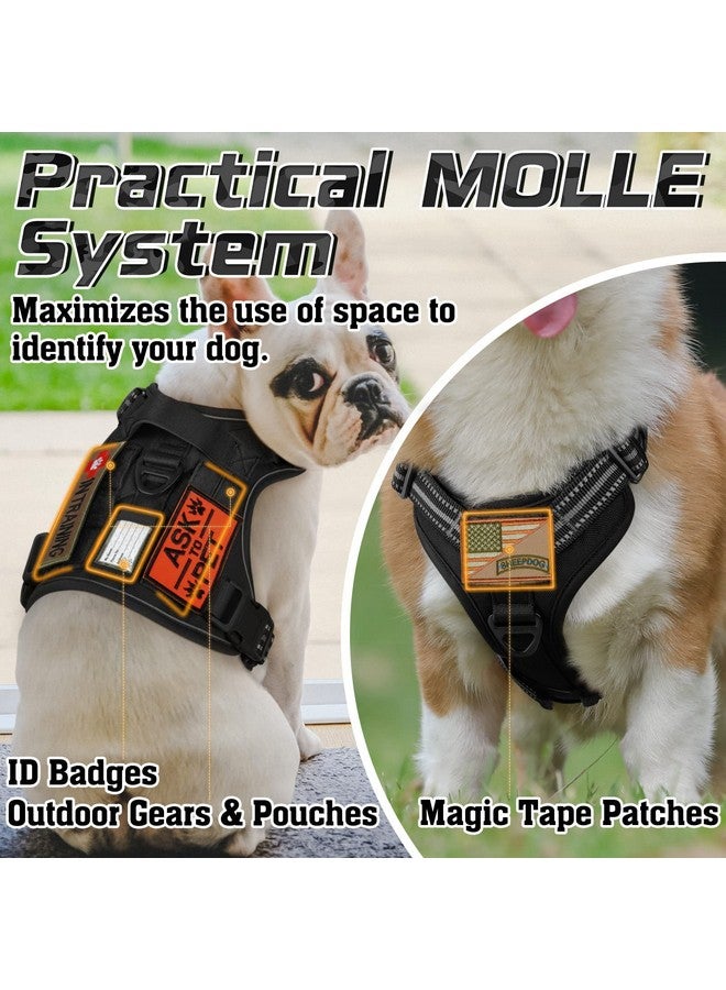 رابيتجو تسخير تكتيكي للكلاب الكبيرة من rabbitgoo، سترة خدمة عسكرية بدون سحب مع مقبض وحزام مولي، تحكم سهل للتدريب على المشي، أحزمة عاكسة قابلة للتعديل، أسود، مقاس كبير - Image 4