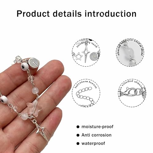 Zytiqt 2 Pcs Matching Bracelet Set, Couple Bracelet with Heart and Star Charms, Adjustable Bracelet for Girls, Stylish Matching Couple Bracelet Star Charms Beads Bracelet, Aesthetic Charm Bracelet - Image 3