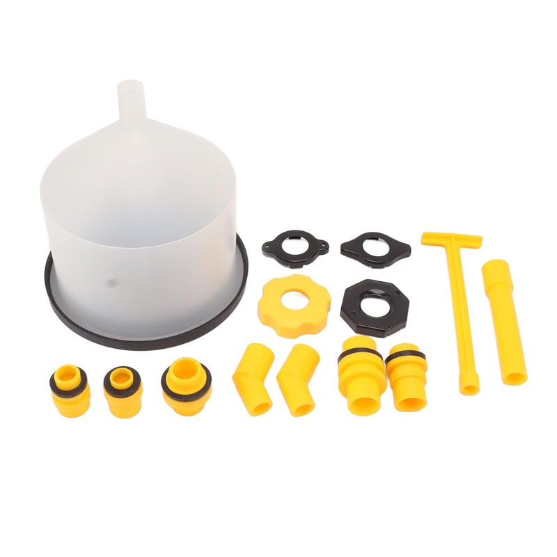 15Pcs Radiator Coolant Filling Funnel Kit, Spill Proof Universal Cooling System Fill Kit with Rotary Switch and Reinforced Threads for Hard to Reach Radiator Caps - Image 3