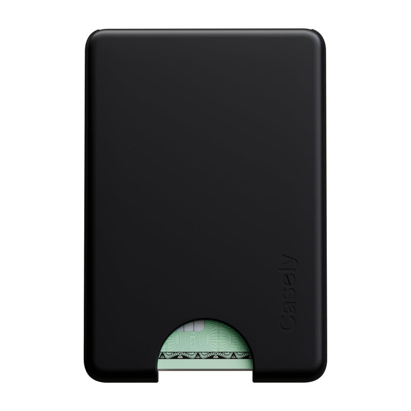 Casely MagWallet | Black | Slim Wallet Card Holder | Compatible with MagSafe | Soft-Touch Hard Silicone | Holds Up to 3 Cards - Image 1