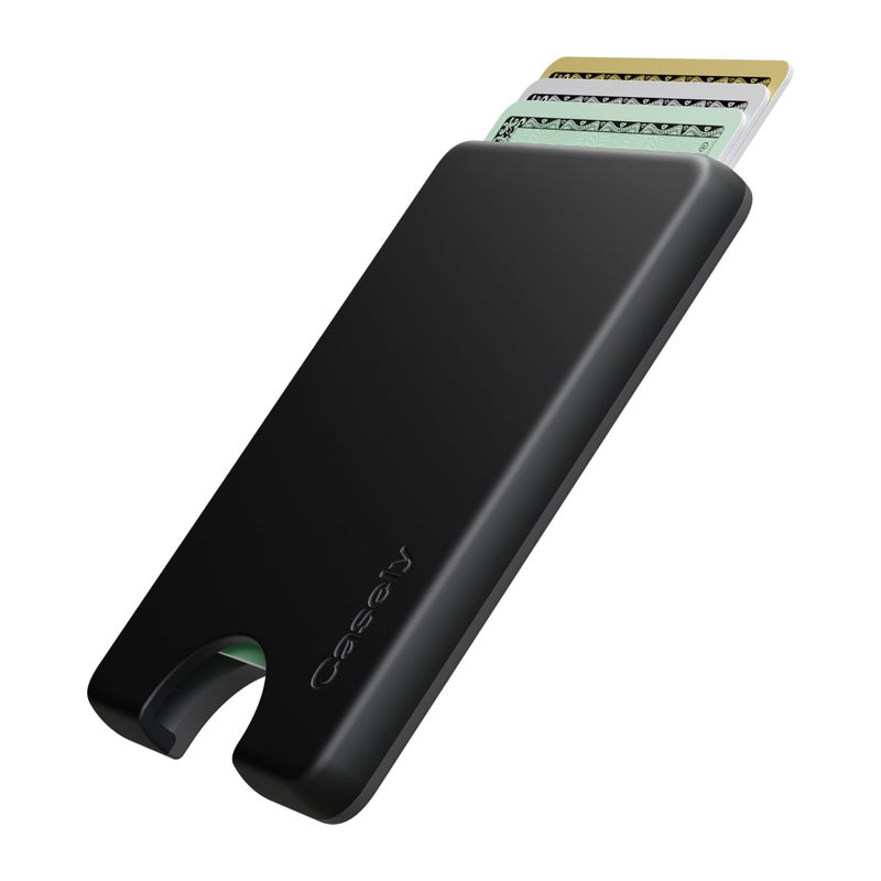 Casely MagWallet | Black | Slim Wallet Card Holder | Compatible with MagSafe | Soft-Touch Hard Silicone | Holds Up to 3 Cards - Image 2