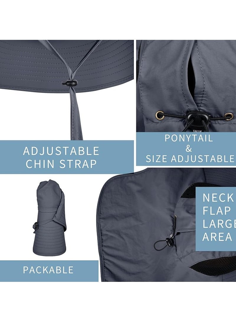 Goolsky Sun Hat for Men Women with Neck Flap,UPF 50+ UV Protective Hiking Fishing Hats,Wide Brim Sun Hat for Women&Men - Image 5