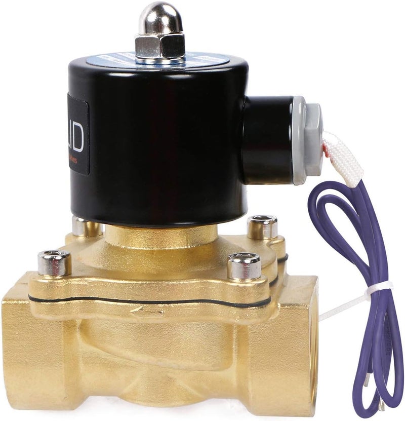 U.S. Solid NPT Brass Electric Solenoid Valve 12V DC Normally Closed VITON (1 inch) - Image 3