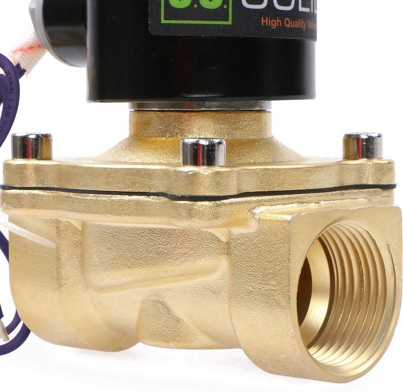 U.S. Solid NPT Brass Electric Solenoid Valve 12V DC Normally Closed VITON (1 inch) - Image 4