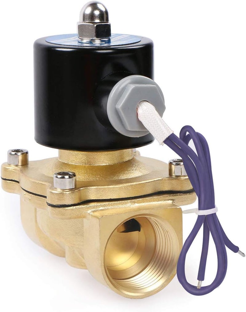 U.S. Solid NPT Brass Electric Solenoid Valve 12V DC Normally Closed VITON (1 inch) - Image 5