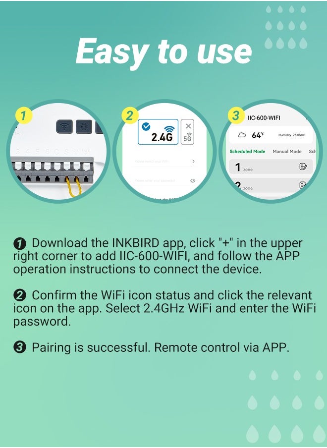 إنك بيرد - INKBIRD وحدة التحكم الذكية للري IIC-600-WIFI – نظام ري آلي مكون من 6 مناطق مع تأجيل الري عند المطر، الضبط الموسمي، الوضع اليدوي، ومراقبة عبر التطبيق، مثالي لإدارة ري الحدائق والمروج والفناءات دون عناء - Image 1