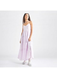 FAV All-Over Print Sleeveless Tiered Dress with Sweetheart Neck  - Image 1