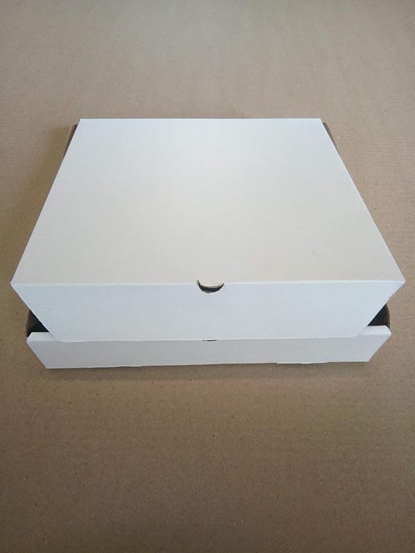 SANDUUQ صندوق كرافت مقوى أبيض لون علبة بيتزا علب كعك 7X7X15 بوصة عبوة من 25 - Image 1