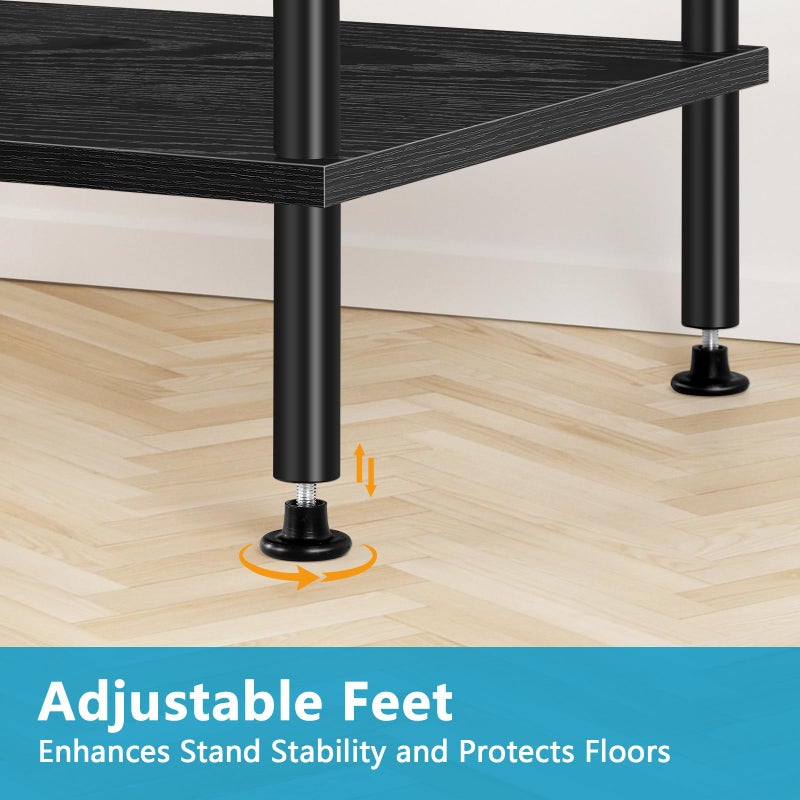 BTY TV Stand for Living Room Modern TV Console with Storage 50 Inch Small Wood Entertainment Stand with Open Storage Shelves for Bedroom, Small Space, Grey - Image 4