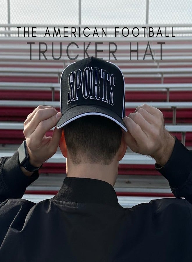Citrusy Boutique Vintage Trucker Hat | Country Cowboy Cute Preppy Retro Western Trucker Hats | Men Women Trendy Snapback | Tan Red Green Black (Sports | Black) - Image 4