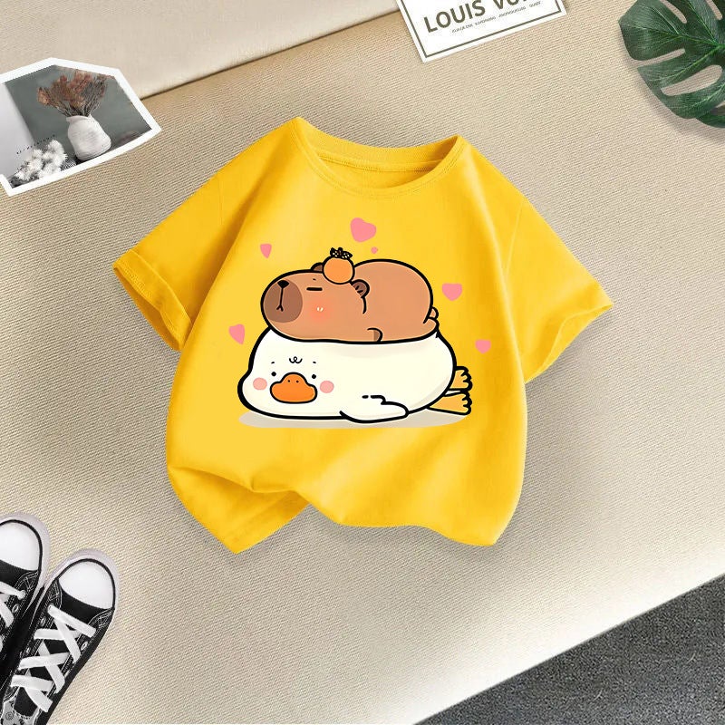 Trade 2026 New Style Boys And Girls Short-Sleeved T-Shirts Summer Children'S Cartoon Tops Girls Casual Summer Clothes Trendy - Image 1