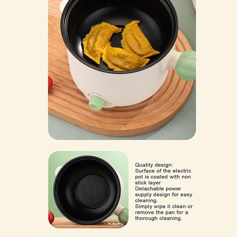 وعاء كهربائي متعدد الوظائف سعة 1.8 لتر بقوة 450 واط، مع طبقة غير لاصقة، طباخ صغير، قدر ساخن، مناسب لطهي الرامن، مقبس أمريكي 110 فولت - Image 4