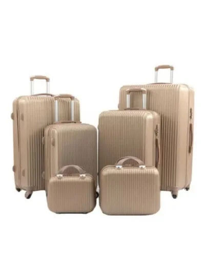 LIMRA Hardside 6 Piece Luggage Trolley Set Gold