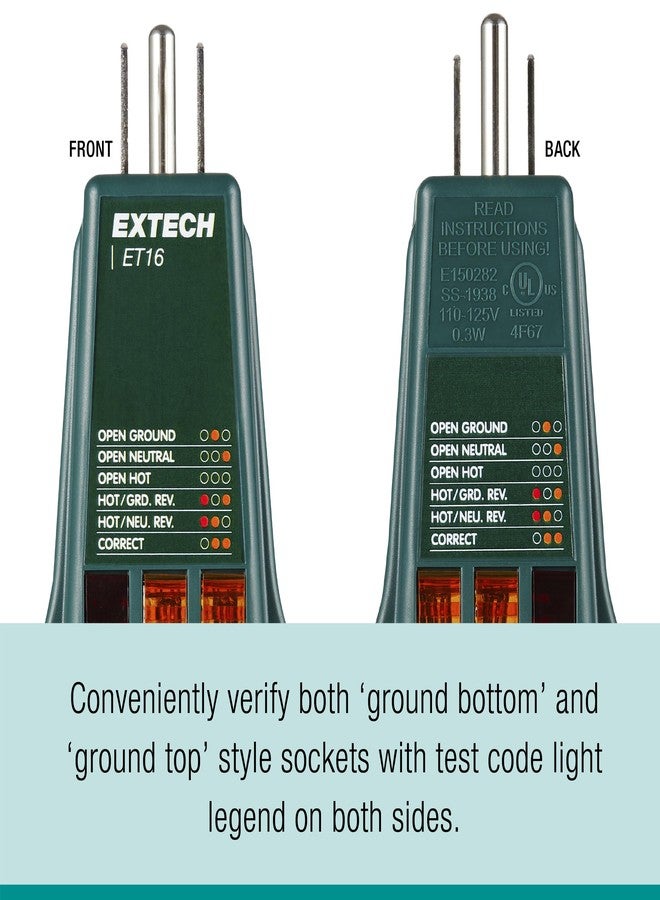 إكستيك جهاز اختبار المقبس ET16 من Extech - Image 5