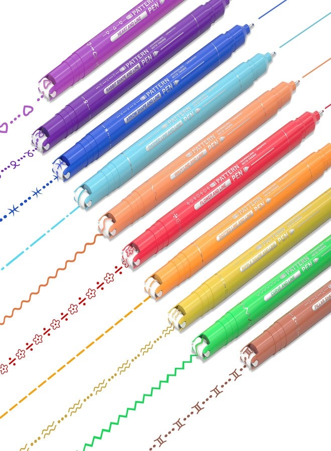 AOROKI 10 Colors Curve Highlighter Pens Set, 10 Different Shapes Dual Tip Markers, Cool Pens for Journal Planner Scrapbook Art Office School Supplies for Kids Adults - Image 1