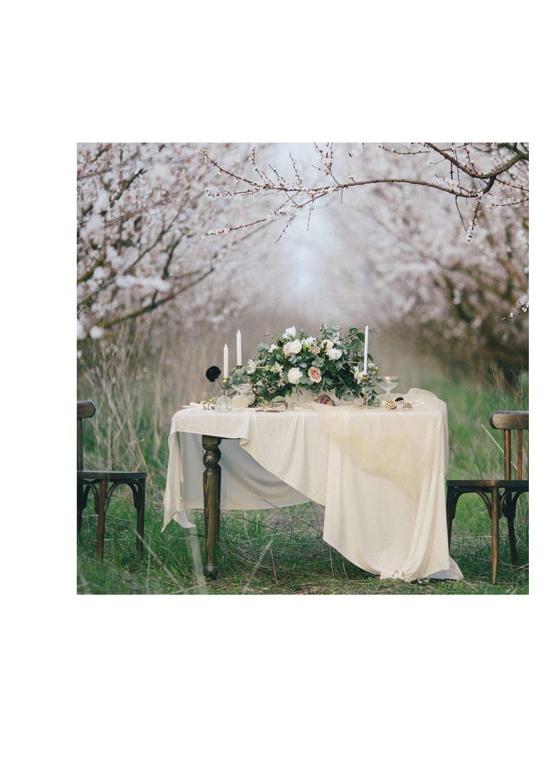 Generic Cheesecloth Table Runner 35 x 118 Inch Gauze Tablecloth Boho Wedding Decor 10 Ft Rustic Wedding Decorations Vintage Table Centerpieces for Wedding Reception Bridal Shower Birthday (1 Pack Beige)  - Image 2