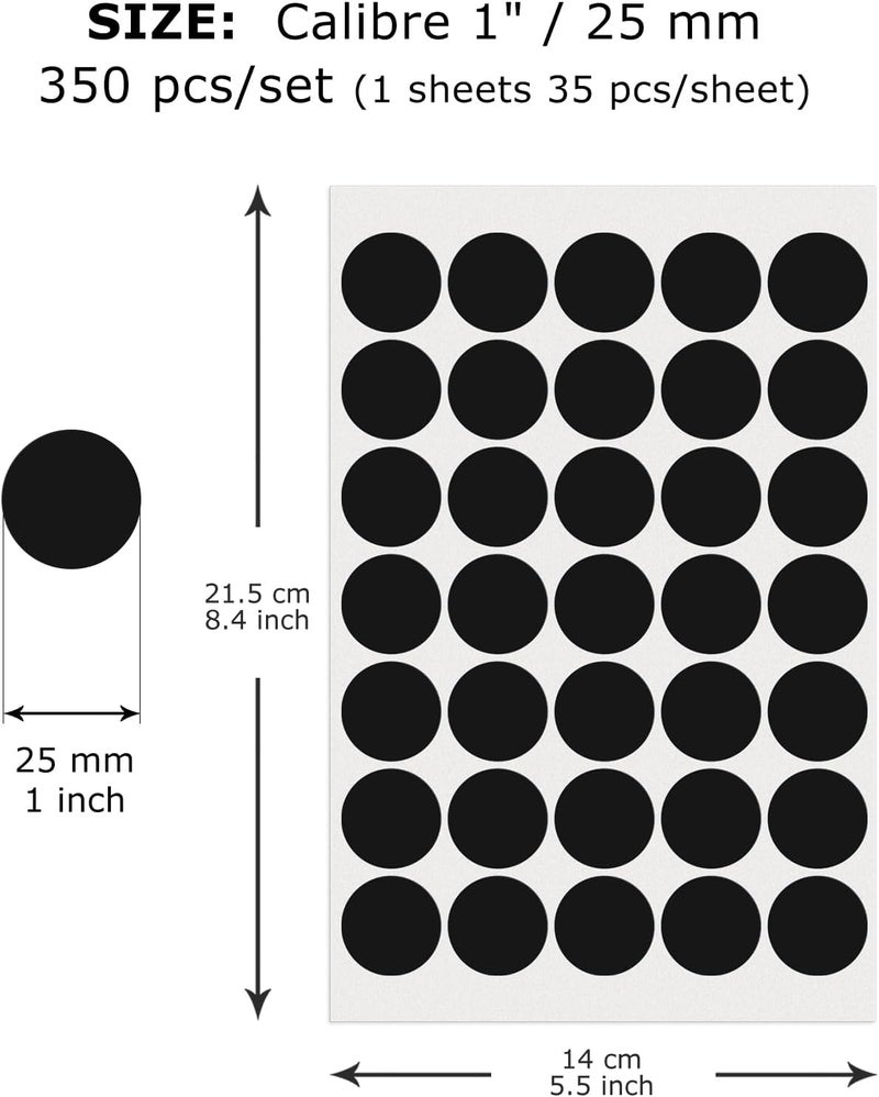 FINDAT Black Dot Stickers 1 Inch Vinyl Round Color Coding Labels Self-Adhesive Removable Waterproof Circle Colored Price Tag for Office Home Moving Garage Yard Sale 350 PCS - Image 2
