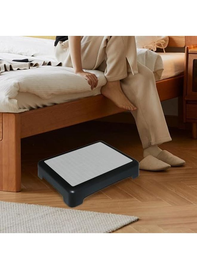 Dark Gray Step Stool For Elderly Seniors Portable Sturdy Bedside Bathtub Support - Image 3