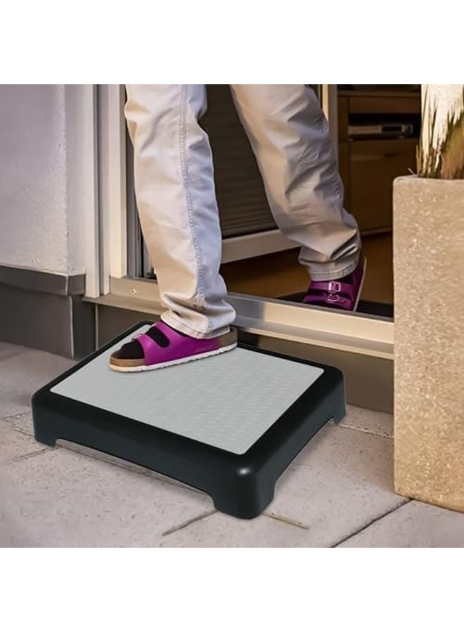 Dark Gray Step Stool For Elderly Seniors Portable Sturdy Bedside Bathtub Support - Image 4