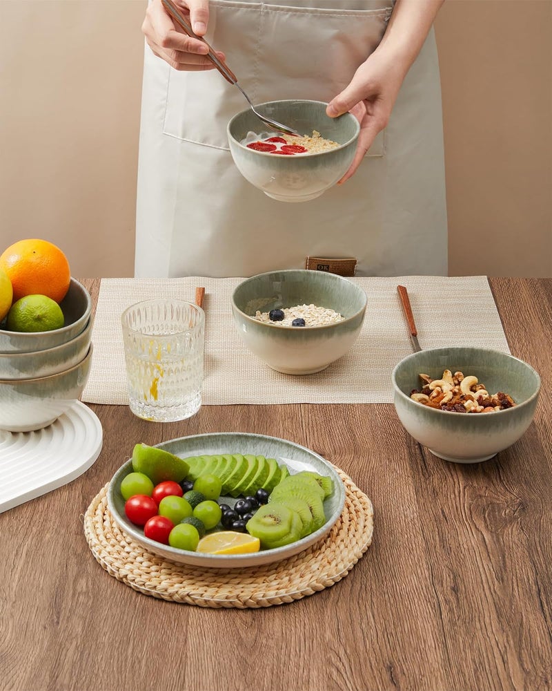 Pokini Cereal Bowl 22 Oz Soup Bowls Set of 6 for Cereal Snack Rice Salad Side Dishes Stoneware Bowls for Kitchen Decor Ceramic Small Cereal Bowls - Image 3