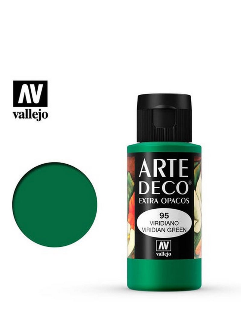 Vallejo Art Deco 095 Viridian Green Acrylic Paint 60ml – Premium Quality for Art, Craft & DIY