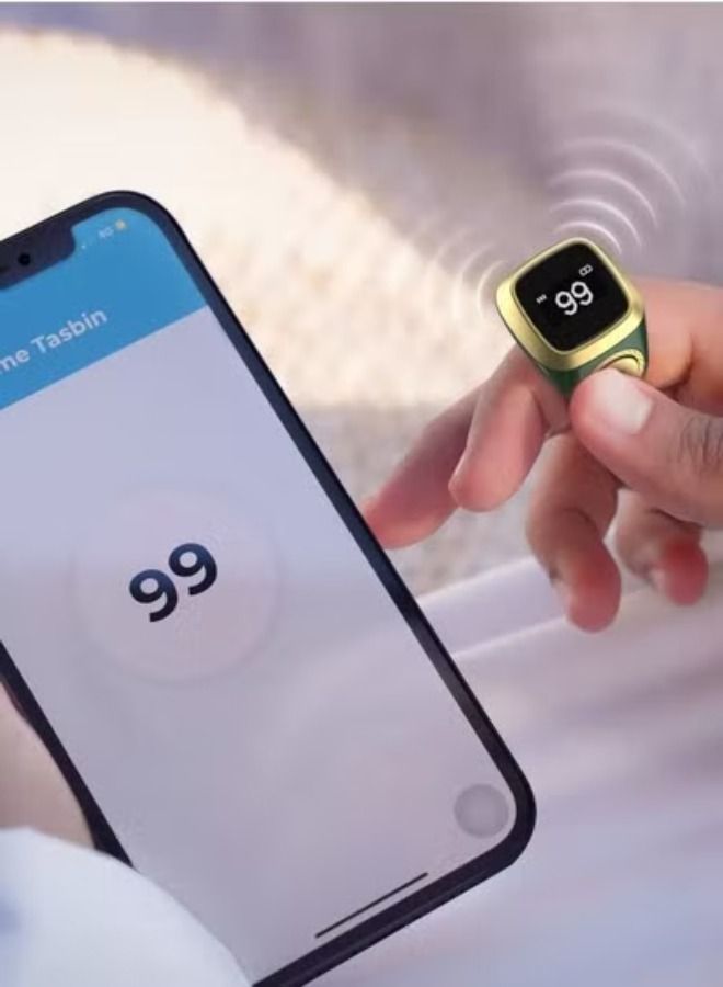 Digital Bluetooth Smart Zikr Tasbih Ring Prayer Reminder with OLED Display - Image 2