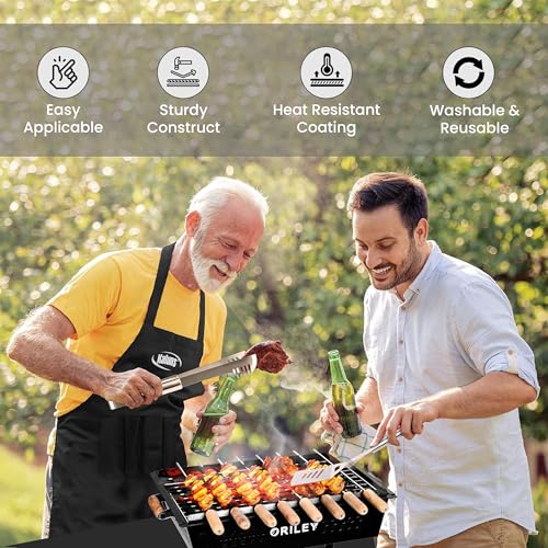 ORILEY Foldable Charcoal Barbeque Grill Set with 8 Sticks 1 Glove and 1 Tong Portable Free Standing BBQ Tools for Home Outdoor Camping Picnic Travel Cooking (Pack of 1, Black) - Image 5