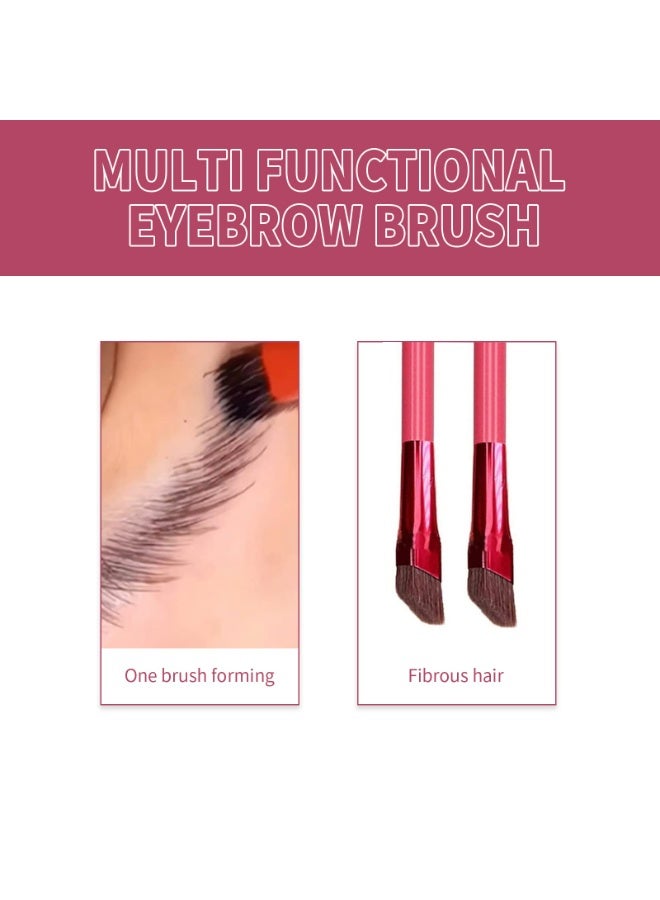 LUMYA 2Pcs Eyebrow Brush Set, 4D Hair Stroke Brow Stamp Brush, Ultra Thin Angled Makeup Brush, Multi Use Concealer and Liner Tool, For Women Home and Pro Use - Image 5