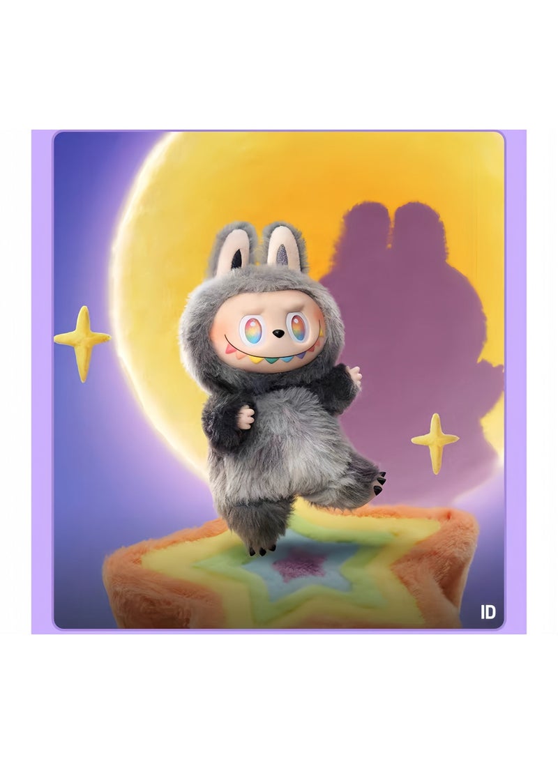 Doll Pendant Labubu 3rd Generation Macaron Vinyl Plush Doll 17cm, Grey - ID Hidden Model