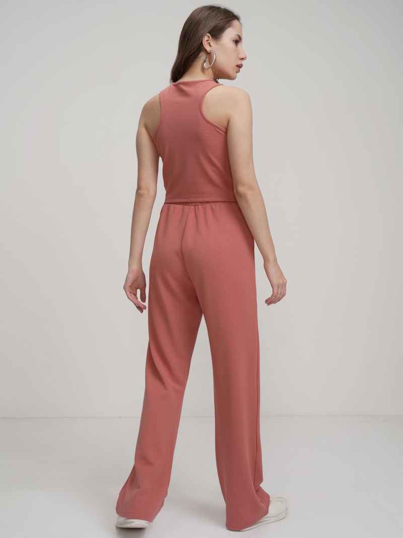 Tokyo Talkies Women Chic Crop Top & Drawstring Trousers Co-ord Set | Shoulder Strap | Stylish | Perfect for Casual Outings & Vacations - Image 4