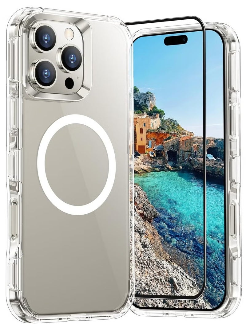 ELTRAZONE Upgrade 2-in-1 Layer Phone 16 Pro Max Case [Compatible with MagSafe] Double Layer Structure, Heavy Duty Protection, Anti-Yellowing Shockproof Case for iPhone 16 Pro Max 6.9 inch (Clear) - Image 1