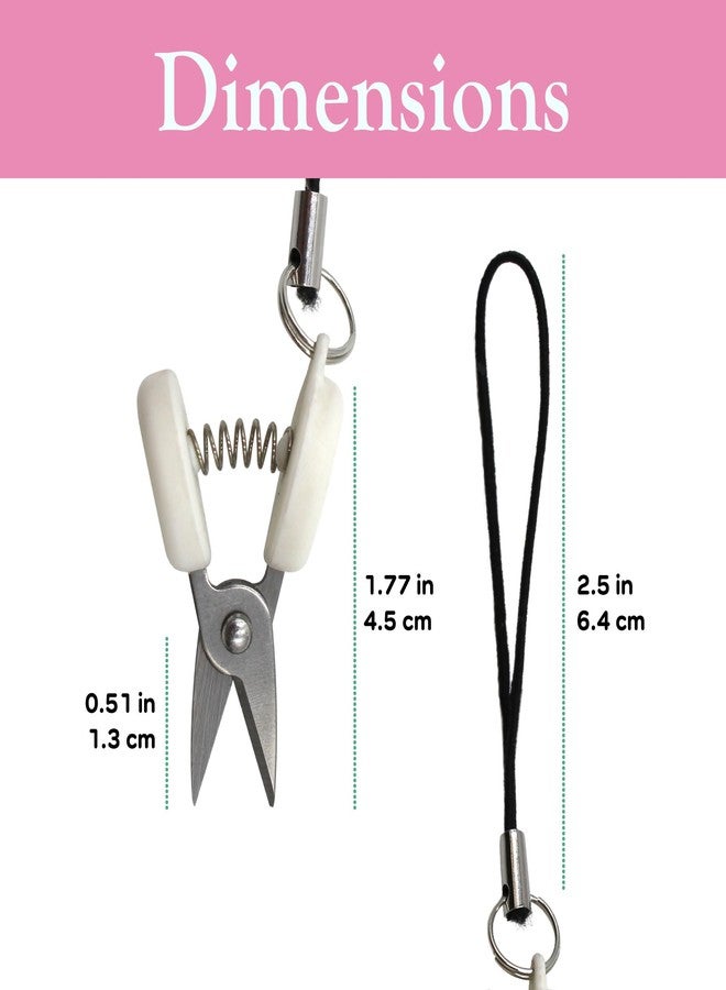 BambooMN JubileeYarn Itty Bitty Snippy Portable Keychain Scissors - White - 1 Pair - Image 3