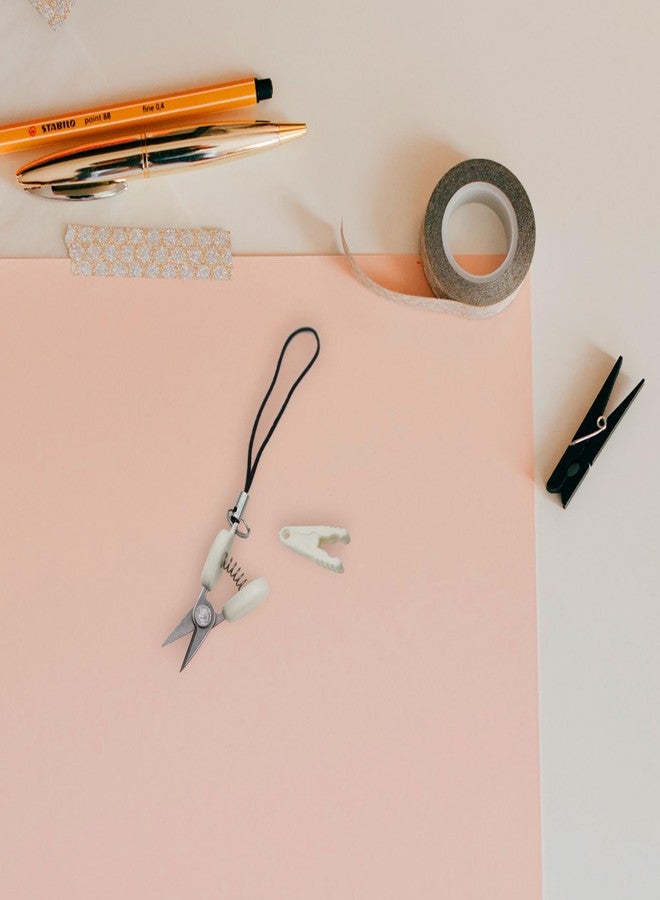 BambooMN JubileeYarn Itty Bitty Snippy Portable Keychain Scissors - White - 1 Pair - Image 2