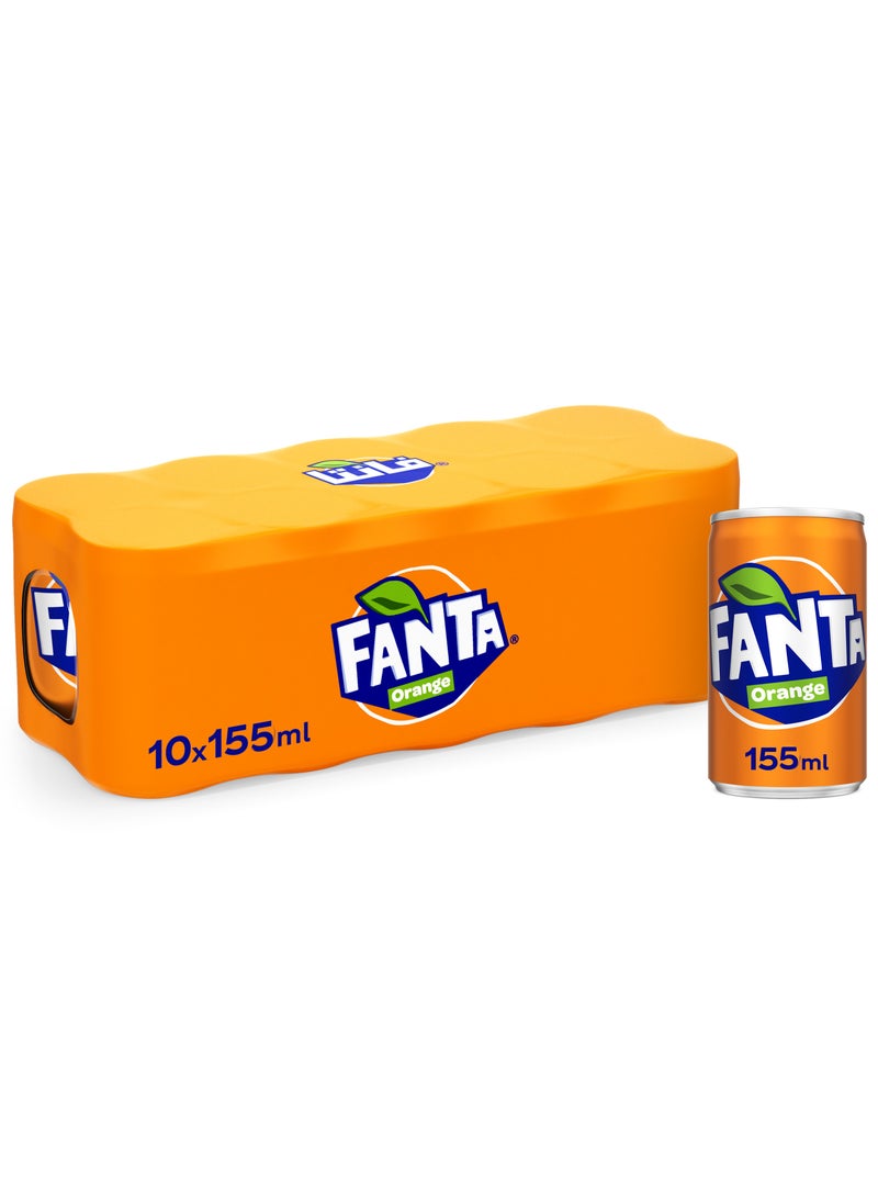 Fanta - Orange Carbonated Soft Drink Cans 10 x 155ml - Image 1