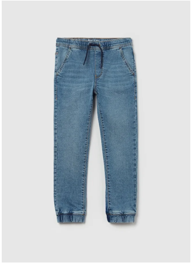 او في اس Joggers in acid wash French terry denim