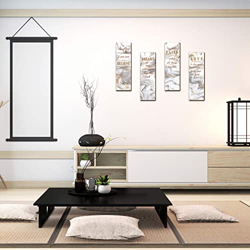 Chitidr 4 Pcs Golden Bathroom Wall Decor Inspirational Quote Wooden Sign Gold Art Signs Love Faith Believe Dream Wall Decor for Living Room Bathroom Accessories(11.4 x 3.5 Inch,White and Gold) - Image 3