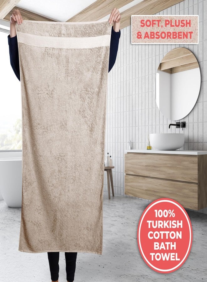 TEXTILOM Bath Towel Set - Hotel and Spa Quality & Soft & Absorbent & Quick Dry Bath Towels for Bathroom - 100% Turkish Cotton Bathroom Towels Set of 4 (27 x 54 inches)- Beige - Image 3